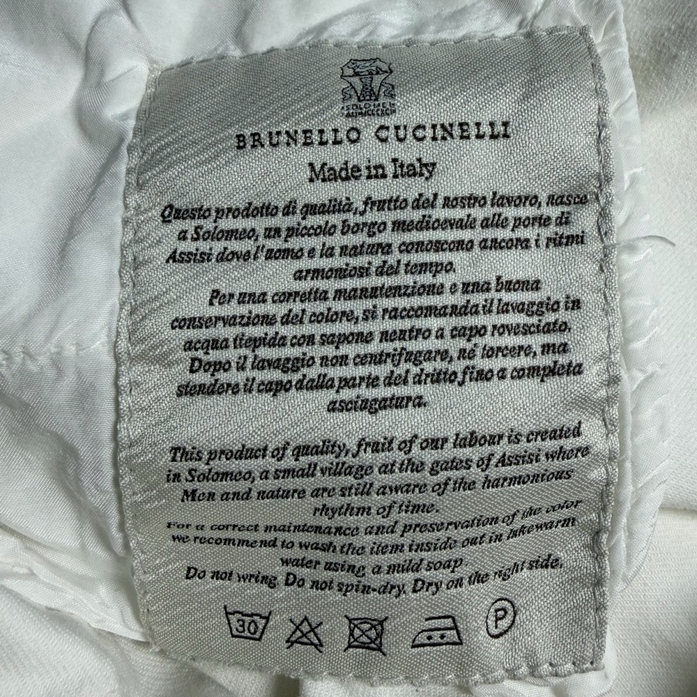 Brunello Cucinelli women white jeans US size 8, Italian sz 44, made in Italy.